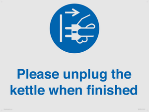 Please unplug the kettle when finished